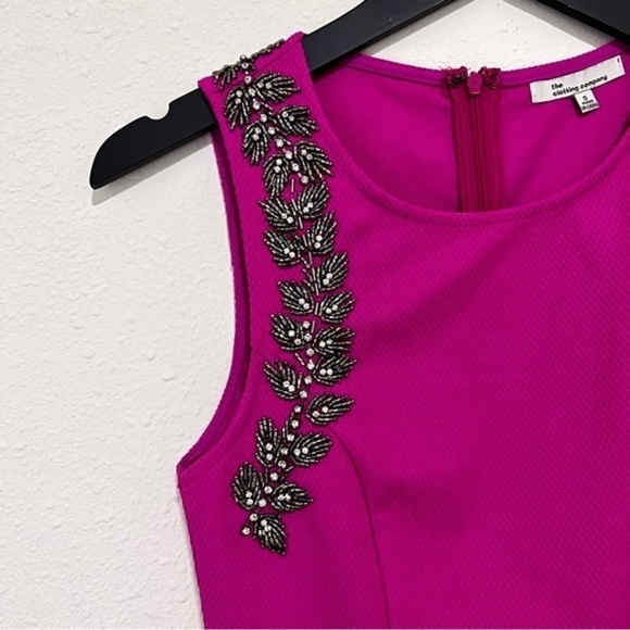 Flirty Beaded Fuchsia Mini Dress Ignite the Night - Picture 4 of 11